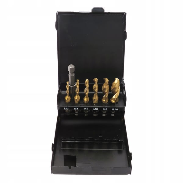 HSS M3-M10 gevindboringer med 1/4" chuck 7 stk.