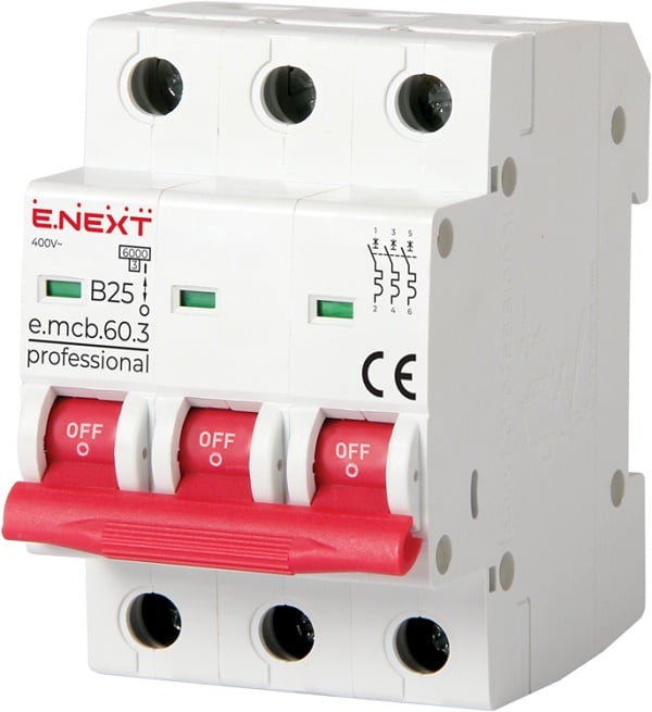 MCB.PRO60 3P B25A 6KA OVERSTRØMSAFBRYDER - EX-P041028