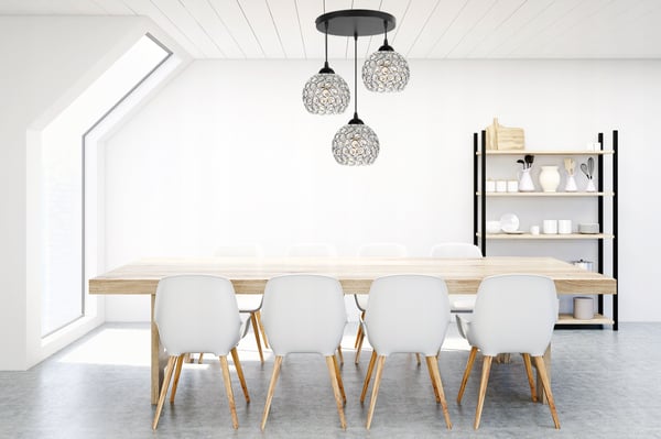 Kromhængende lampe med LED-krystal til loftet