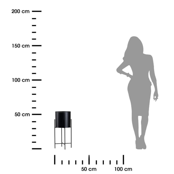 Kukkateline kannella 55 cm musta