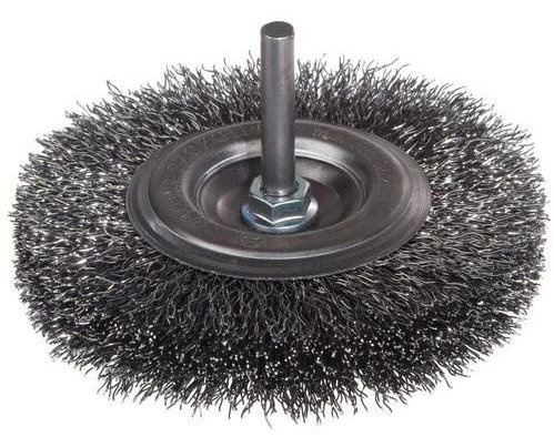 SKIVEBØRSTE STÅLWIREDSKAFT 6MM FI120MM - STØRRELSE TT 120