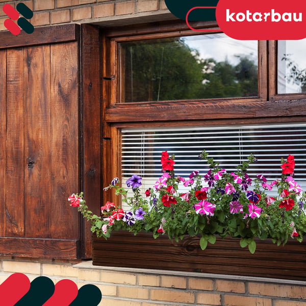 KOTARBAU® Træhavekasse til Terrasse med Indsats Brun 64 x 20 CM