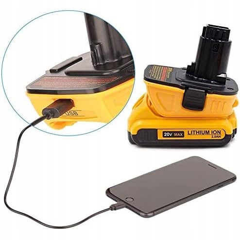 Rosfix Dewalt DC9096 Adapter til Dewalt Batteri (DCA1820) Gul - Sort