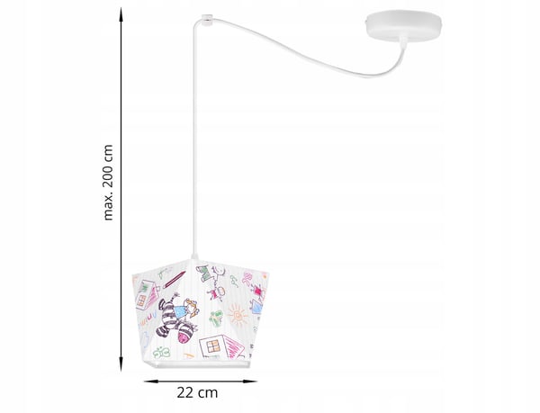 Lofthængende lampe med loftskrone og edderkopskærm