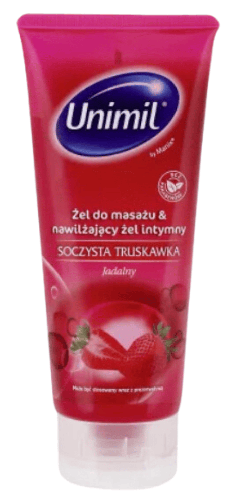 Unimil Läcker sensuelli hierontageeli mansikan makuinen 200ml