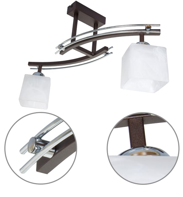 Loftslampe med lysekrone, LED-loftlampe, 2x60W