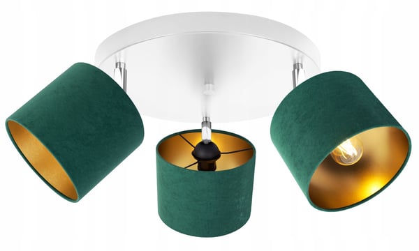Lofthængende lampe med lysekrone i guldfløjl