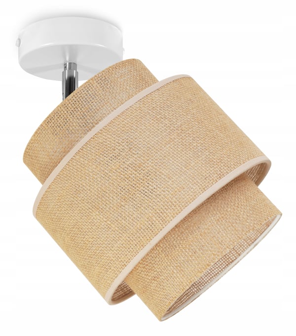 LOFTSLAMPE, VÆGLAMPE, LAMPESKÆRM, BOHO, JUTE, 20 CM