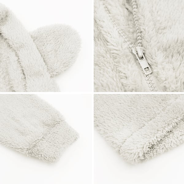 Helt stykke pyjamasdragt, varm heldragt med hætte, størrelse L