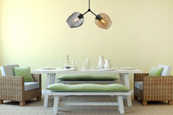 MODERNE LOFTHÆNGELAMPE MED GLASSKÆRM