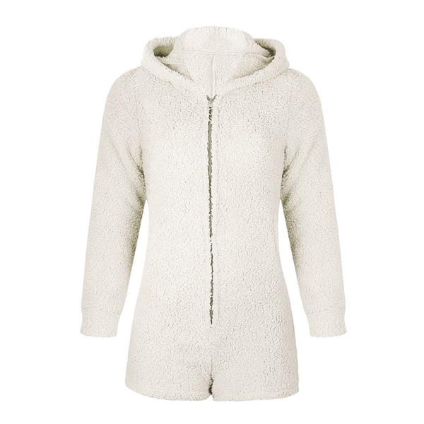 Helt stykke pyjamasdragt, varm heldragt med hætte, størrelse L