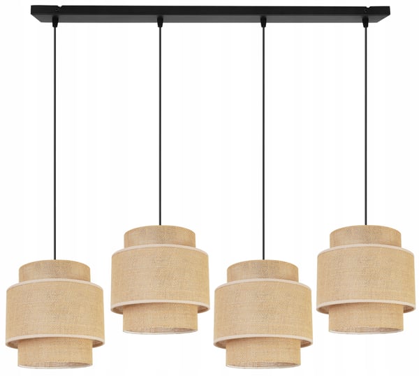 Hængende lampe, loftslysekrone, lampeskærm, boho juta