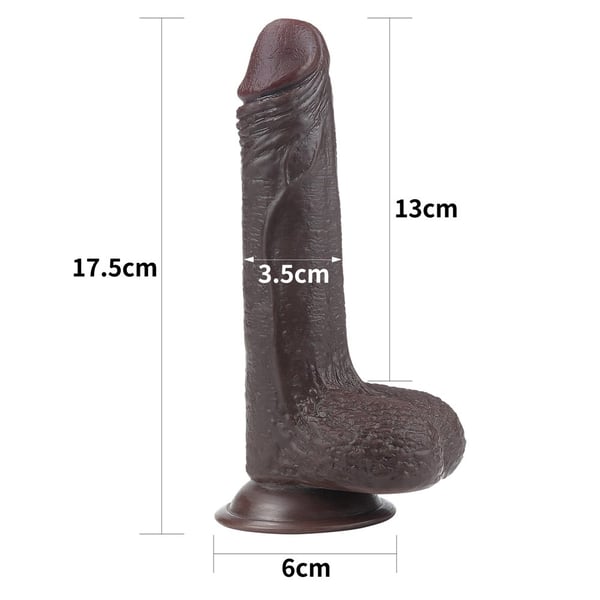Lovetoy liukuvan ihon kaksoiskerrosdildon 7.0'' (musta)