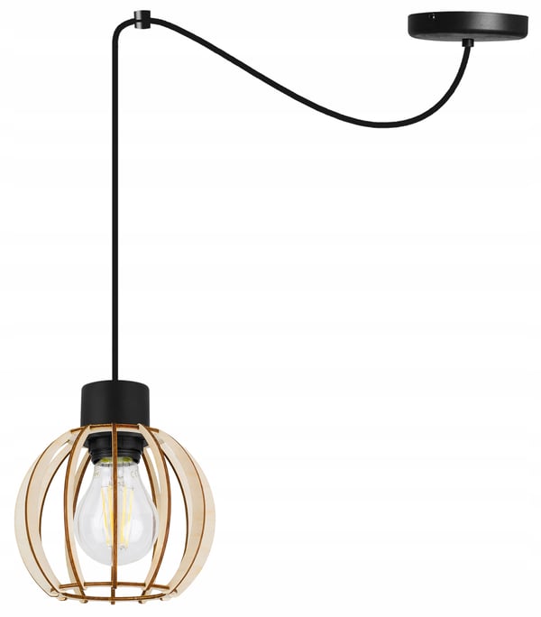 MODERN LED-TAKLAMPA I TRÄ