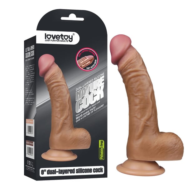 Lovetoy dildo naturpik 20 cm (brun)
