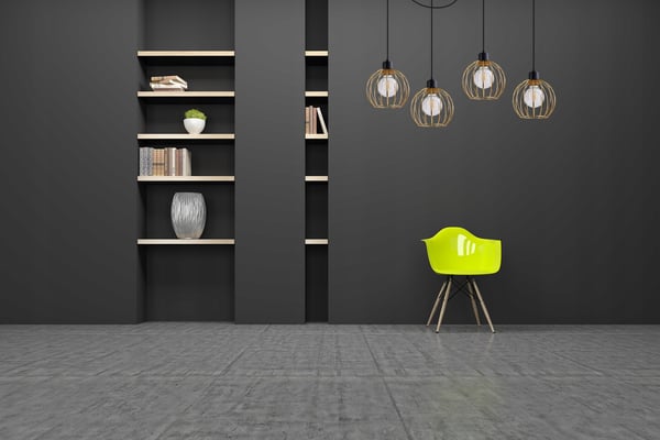 Lofthængende lampe med lysekrone i gylden edderkop-stil