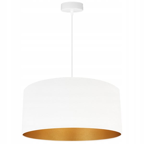 HÆNGENDE LAMPE LOFTSKRONE GYLDEN FLØJLSSKÆRM