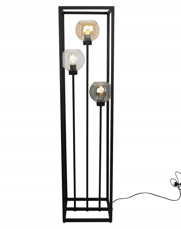 GULVLAMPE, STÅENDE, METAL LAMPESKÆRM, SORT, 130 CM
