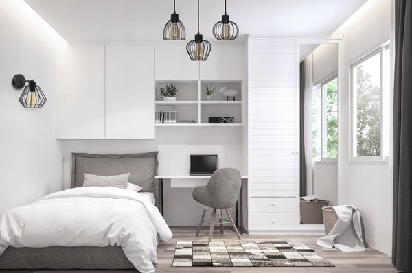 ELEGANT RETRO VÆGLAMPE MED TRÅD SORT LOFT