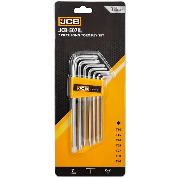 JCB 7-osainen Torx-avainsarja T10-T40 tyyppi L Cr-V
