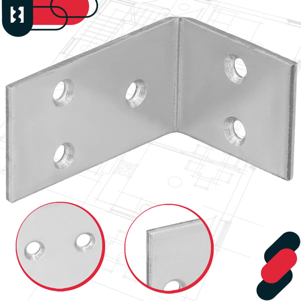 KOTARBAU Snickarvinkelbricka rostfritt stål galvaniserad 30 x 45 x 25 mm 50-pack