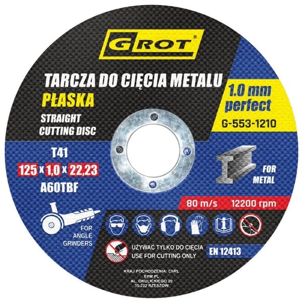 FLAD SKIVE T1A 125*1,0*22 SÆT MED 10 - G-553-1210