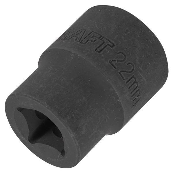 22 mm 1/2" kort 6-kant topnøgle