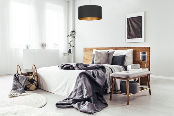 Lofthængelampe med sort skærm, LED, 40 cm