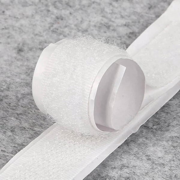 Kardborretejp med kläm 2,5 cm - 2 rullar x 25 m vit