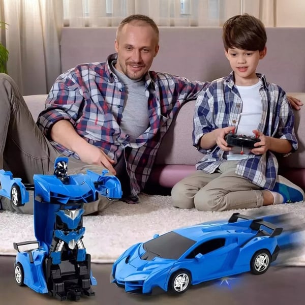 2-in-1 kaukosäädettävä muuntautuvat robotti - auto ja mekaaniikka LED-valoilla ja käytöllä