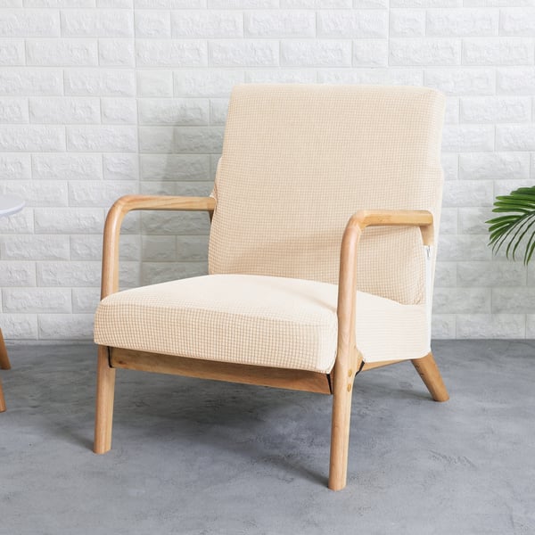 Finka nojatuolin päällinen kermanvärinen BEIGE paksu jacquard