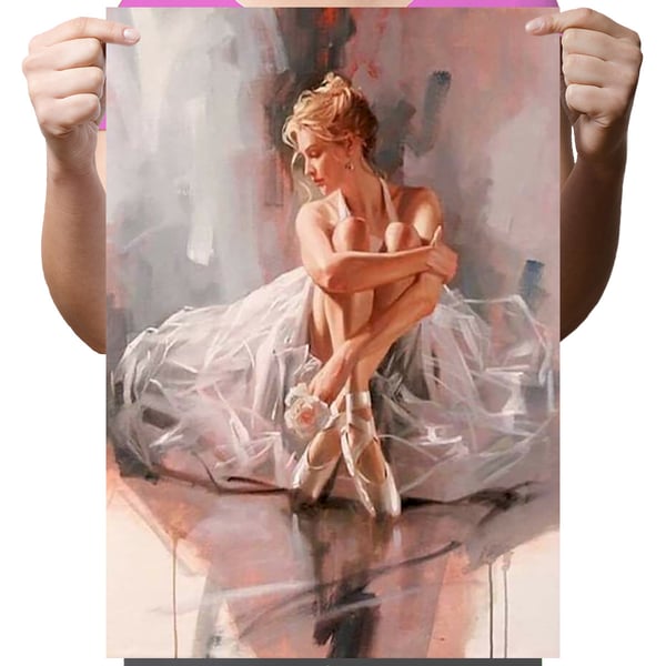 Ob_L_71 diamantmaling 30x40 - figurer, balletdanserinde