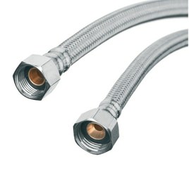 RUOSTUMATON TERÄS PUNOTTU LETKU, SISÄ-/SISÄKIERRE 30CM 3/8*3/8 - H/WS-03-030