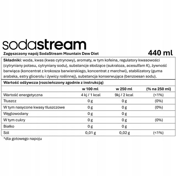 Sodastream 7Up + Mountain Dew Diet -limsakoneen siirappisetti 2 kpl.