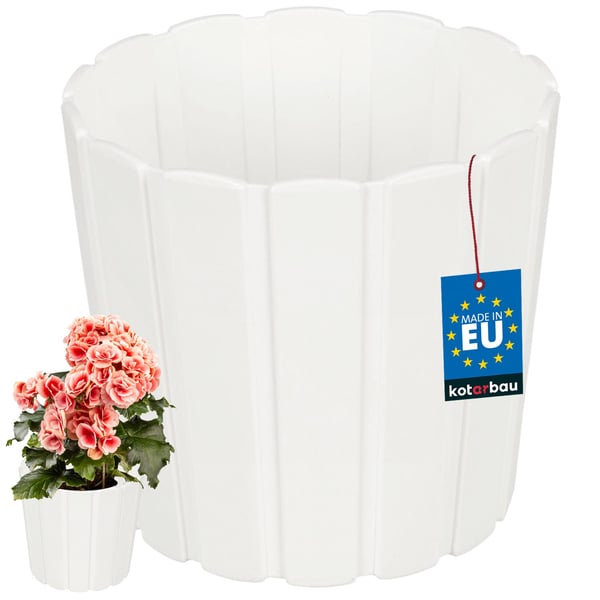 Plastkruka för blommor och örter, vit 16,5x15cm