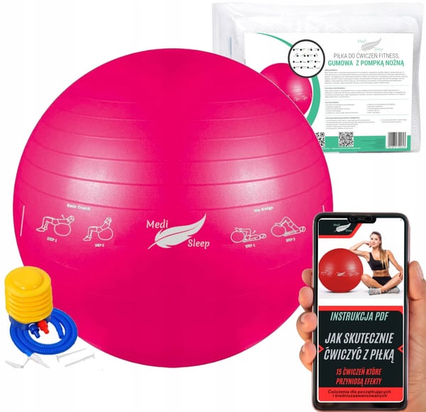 Rehabiliteringsbold TIL øvelser, fitnesstræning MED pumpe 65 cm
