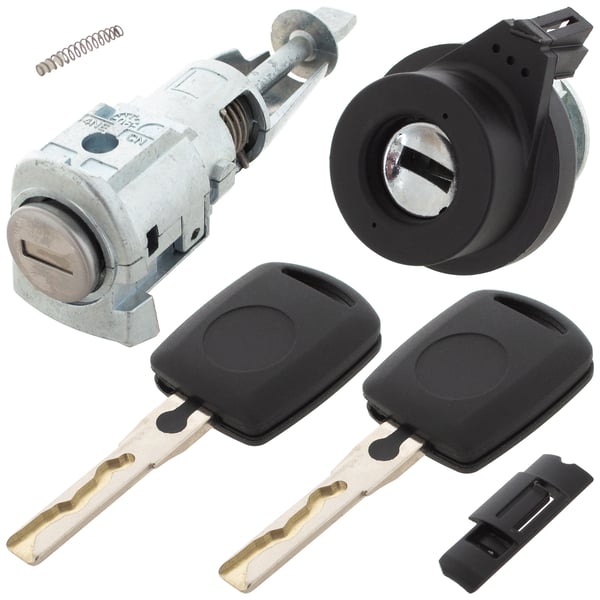 Skoda Fabia I 99-08 tändningslåsinsats + dörrlåsinsats 2 st. Set