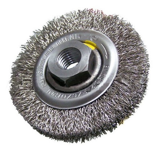 SKIVEBØRSTE STÅLWIRE M-14, 120MM - STØRRELSE TG 120