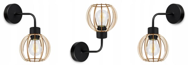 VÆGLAMPE, FIRKANTET LAMPE, LOFTSLAMPE, TRÆSKÆRM, LED