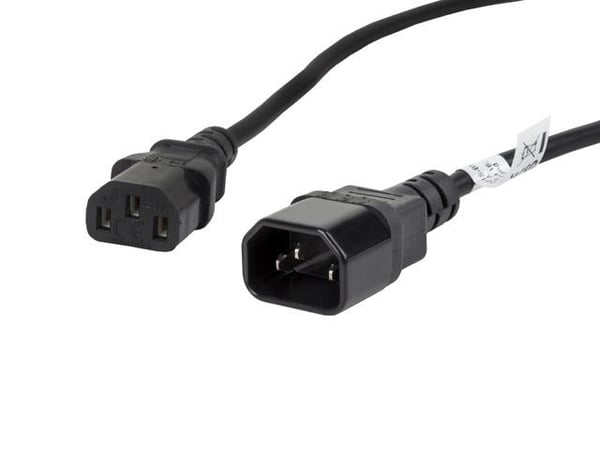 Lanberg IEC 320 C13 -> C14 Strømkabel Forlængerledning 1,8m Sort