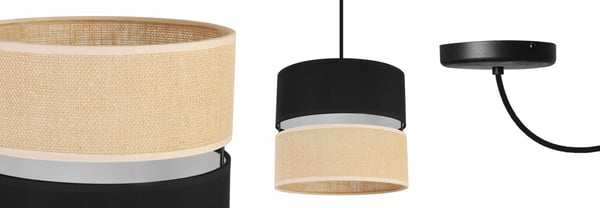 Lofthængende lampe, lampeskærm 20 cm, sort edderkop