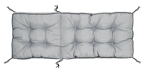 Havepude til stol høj ryg med piping 50x50x80 cm mørkegrå