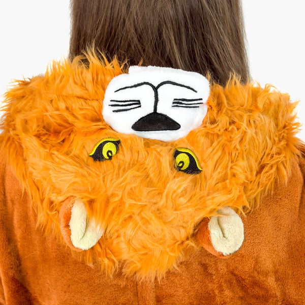 Varm herrepyjamas løve kigurumi voksen heldragt m Løvekostume - L