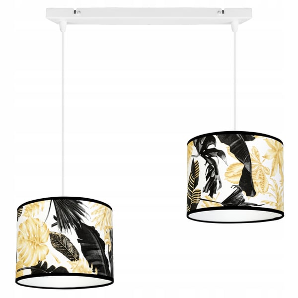 Lofthængende lampe, lampeskærm, gyldne blomster, LED