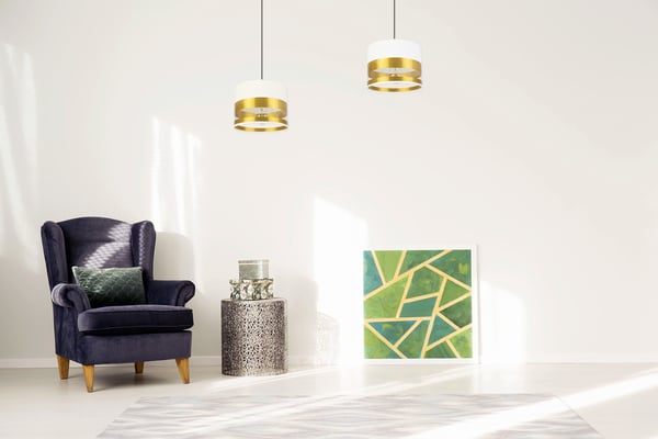 ELEGANT LOFTHÆNGELAMPE MED GYLDET LED-SKÆRM