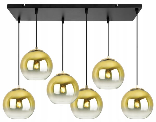 Hængende loftslampe med gylden lampeskærm 15 cm
