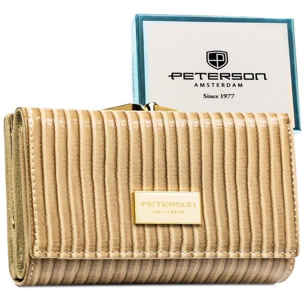 Damplånbok i läder+PU PTN PS108-CRV-2371 Khaki Damplånbok i läder+PU PTN PS108-CRV-2371 Khaki