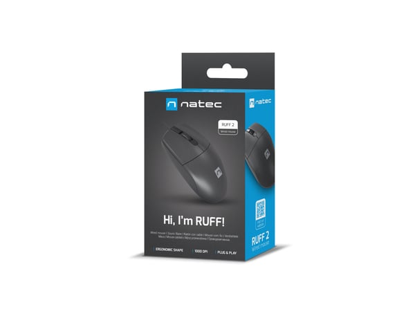 Natec Ruff 2 1000 DPI trådbunden mus svart