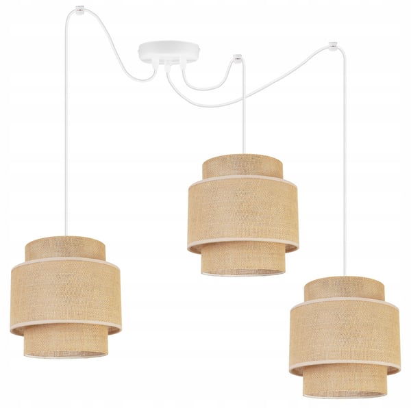 Hængende lampe, loftslysekrone, lampeskærm, boho juta
