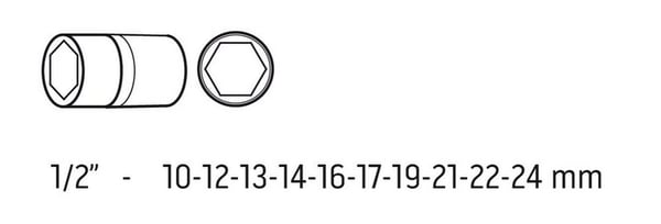 SLAGTOPPENE 1/2'' 10-24MM 10 STK. - T N12-101